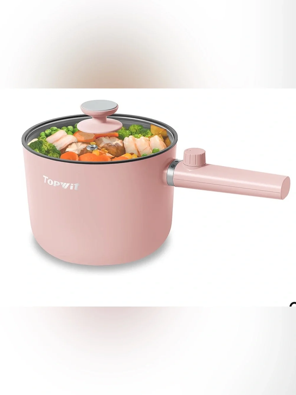 Pink Electric Multi-Use Saucepan with Glass Lid